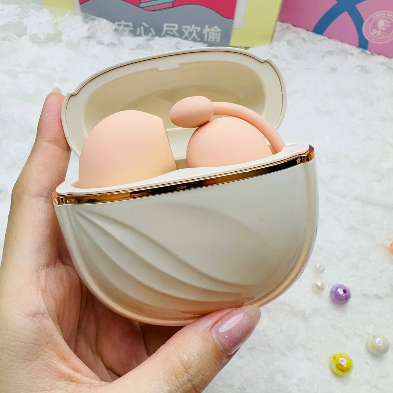 Trứng Rung Hút Thông Minh Ngụy Trang Hộp Phấn – Kích Thích Kép Điểm G & Điều Khiển Qua App Đỉnh Cao